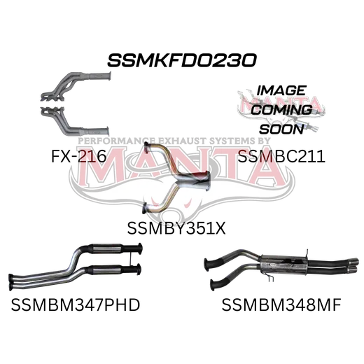 Ford FG 5.0L V8 Ute 2.5in Dual With Extractors Muffler/Muffler product image