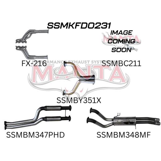 Ford FG 5.0L V8 Ute 2.5in Dual With Extractors Hotdog/Muffler product image