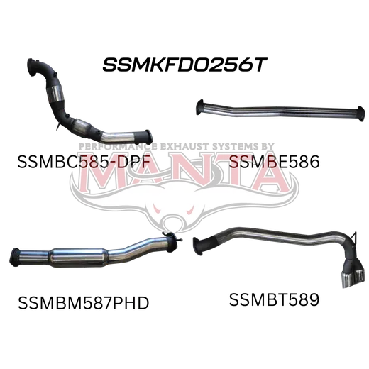 Ford PX2 & PX3 Ranger 3in Turbo Back Without Cat & With Hotdog, Twin Tip Side Exit product image