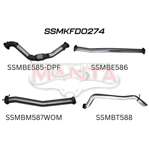 Ford PX2 & PX3 Ranger 3.2L Turbo Back Without Cat & Without Muffler product image