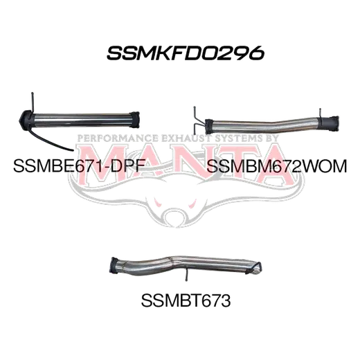 Ford Next Gen T6.2 Ranger V6 4in DPF Back Without Centre Muffler product image