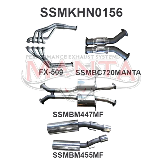 Holden VZ Monaro 3in Dual, 1 7/8in 4-1 Extractors,Muffler Centre, Muffler Rear With 4in Round Tips product image