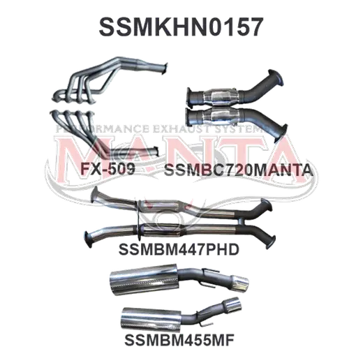 Holden VZ Monaro 3in Dual, 1 7/8in 4-1 Extractors,Hotdog Centre, Muffler Rear With 4in Round Tips product image