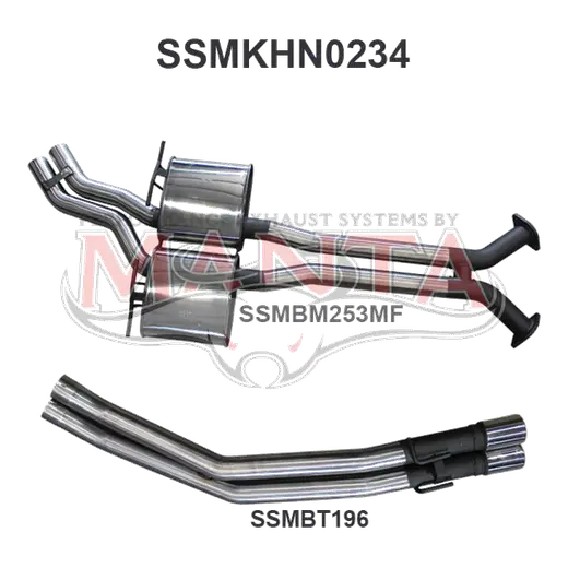 Holden Commodore VU VY VZ V8 Ute 2.5in Dual Catback Muffler/Tailpipe product image