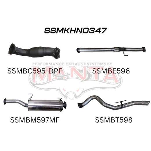 Holden Colorado RG 2.8L DPF Aug 2016 On 3in Turbo Back With Cat & With Muffler product image