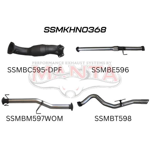 Holden Colorado RG 2.8L DPF Aug 2016 On 3in Turbo Back With Cat & Without Muffler product image