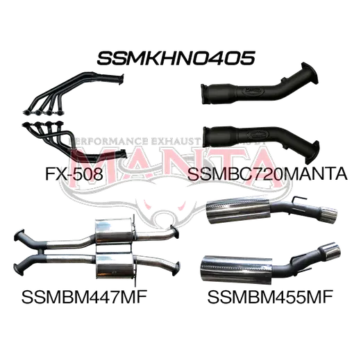 Holden VZ Monaro 3in Dual, 1 3/4in 4-1 Extractors,Muffler Centre, Muffler Rear With 4in Round Tips product image
