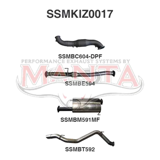 Isuzu MU-X Jan 2017-2025 3.0L DPF Turbo Back With Cat & Muffler product image