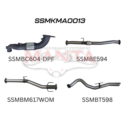 Mazda BT50 2020 ON 3.0L TURBO BACK WITH CAT & MUFFLER product image