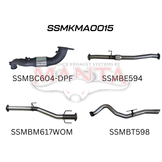 Mazda BT50 2020 ON 3.0L TURBO BACK WITH CAT & WITHOUT MUFFLER product image