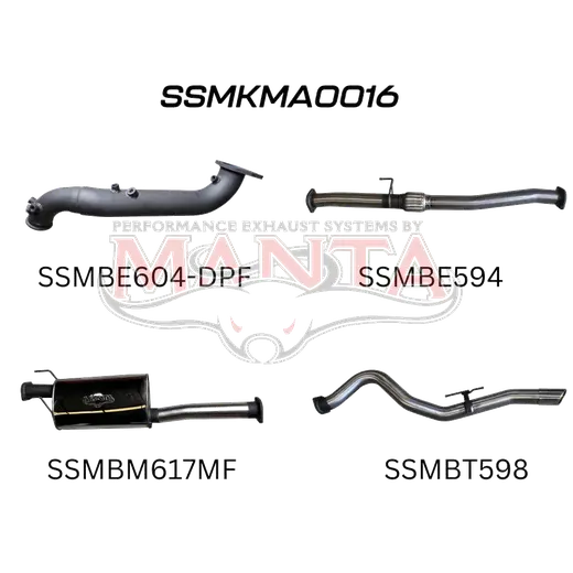Mazda BT50 2020 ON 3.0L TURBO BACK WITHOUT CAT & WITH MUFFLER product image
