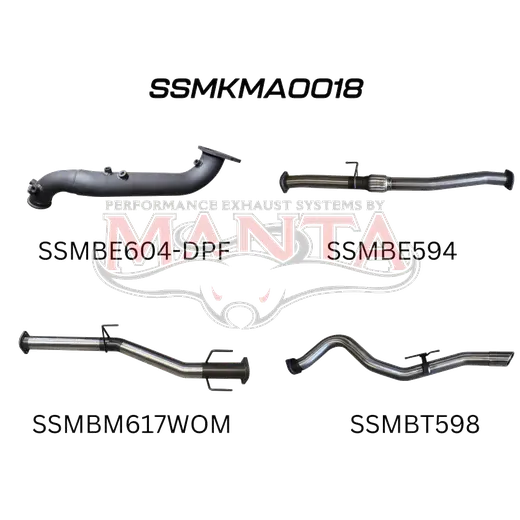 Mazda BT50 2020 ON 3.0L TURBO BACK WITHOUT CAT & WITHOUT MUFFLER product image