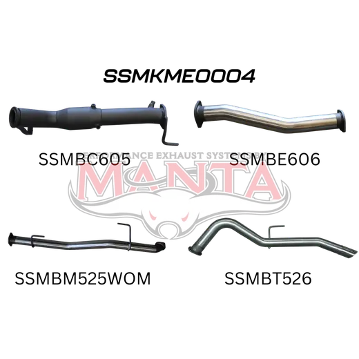 Mercedes X-Class 2.3L 3in Turbo Back Exhaust System With Cat, no muffler product image