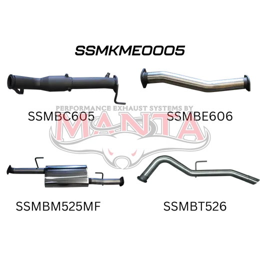 Mercedes X-Class 2.3L 3in Turbo Back Exhaust System without Cat, with Muffler product image