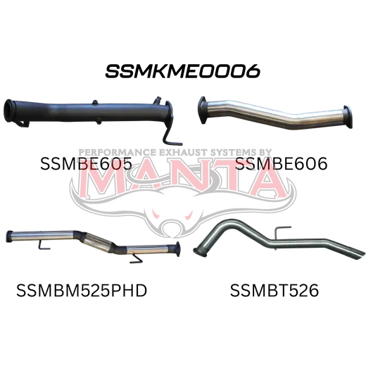 Mercedes X-Class 2.3L 3in Turbo Back Exhaust System without Cat, with Hotdog product image