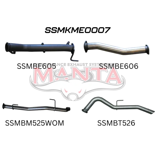 Mercedes X-Class 2.3L 3in Turbo Back Exhaust System, pipe only product image