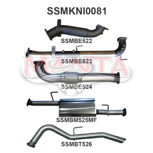 Nissan Navara D40 2.5L Auto THAI DPF & Cat Replacement With Rear Tailpipe product image