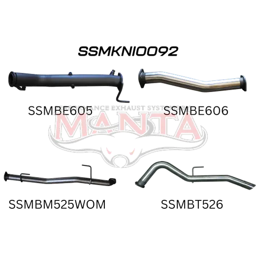 Nissan NP300 Navara 3in Turbo Back Exhaust System Without Cat, WOM product image