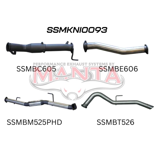 Nissan NP300 Navara 3in Turbo Back Exhaust System With Cat, Hotdog product image