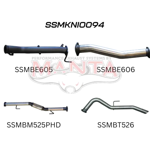 Nissan NP300 Navara 3in Turbo Back Exhaust System Without Cat, Hotdog product image