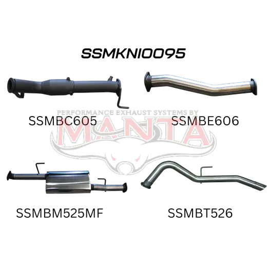 Nissan NP300 Navara 3in Turbo Back Exhaust System With Cat, Muffler product image