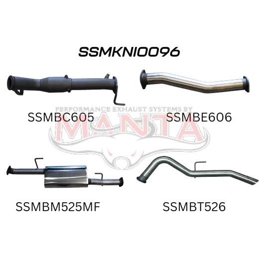 Nissan NP300 Navara 3in Turbo Back Exhaust System Without Cat, Muffler product image