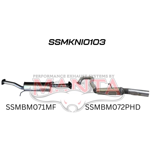 Nissan Patrol GU 4.8L 2.5in Cat Back System Centre Muffler & Rear Hotdog product image