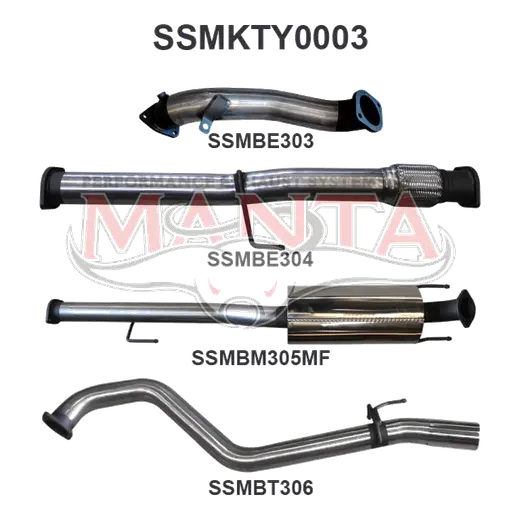 Toyota Hilux KUN26R 3.0L D4D 3in Muffler Without Cat product image