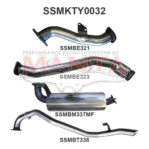 Toyota Landcruiser HDJ80 1HD Wagon 3in From Turbo Back Muffler product image