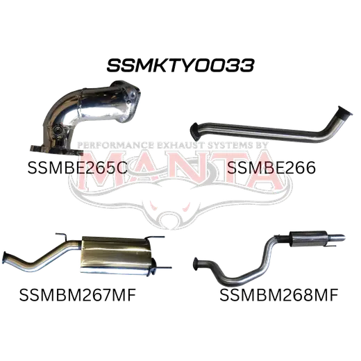Toyota Landcruiser HDJ100 4.2L TD WAGON 3in CENTRE & REAR MUFFLERS product image