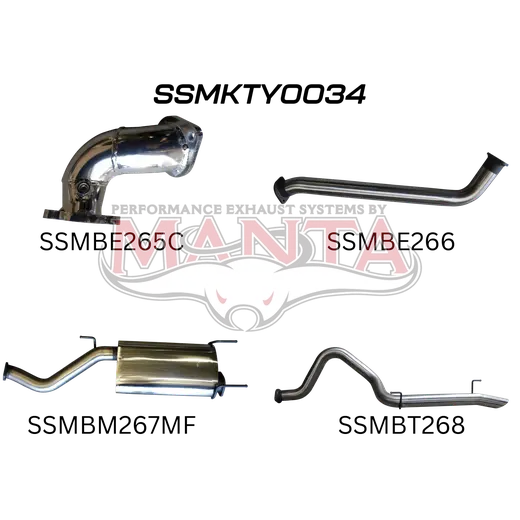 Toyota Landcruiser HDJ100 4.2L TD WAGON 3in CENTRE MUFFLER & REAR TAIL product image