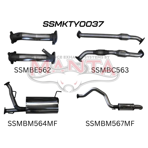 Toyota Landcruiser VDJ200 2.5in With Cat Muffler Centre & Rear, Dump Tip product image
