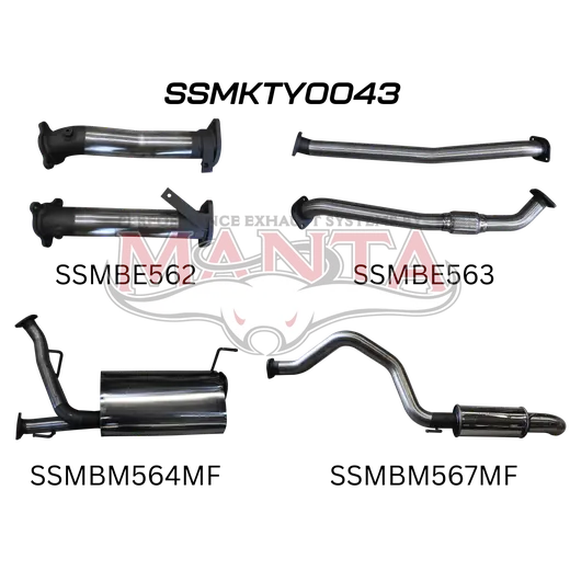 Toyota Landcruiser VDJ200 2.5in NO Cat Muffler Centre & Rear, Dump Tip product image