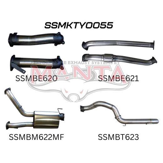 Toyota Landcruiser VDJ200 3in Dual NO Cat, W/Muffler, 4in Exit product image