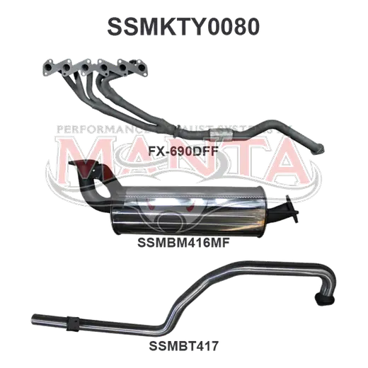 Toyota Landcruiser HZJ105 4.2L Extractors & 2.5in Muffler/Tailpipe product image