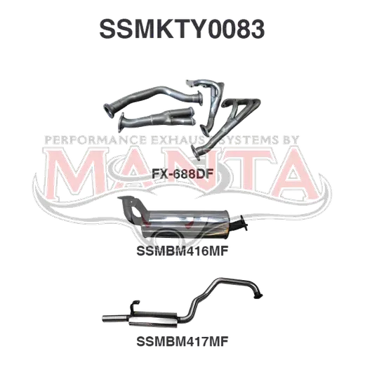 Toyota Landcruiser FZJ105 4.5L Extractors & 2.5in Muffler/Muffler product image