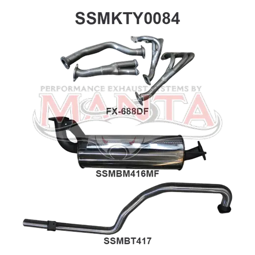 Toyota Landcruiser FZJ105 4.5L Extractors & 2.5in Muffler/Tailpipe product image