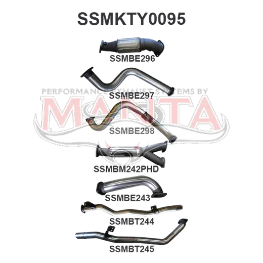 Toyota Landcruiser VDJ79 Single Cab Twin 3in Exhaust Kit With Hotdog And No Cat product image