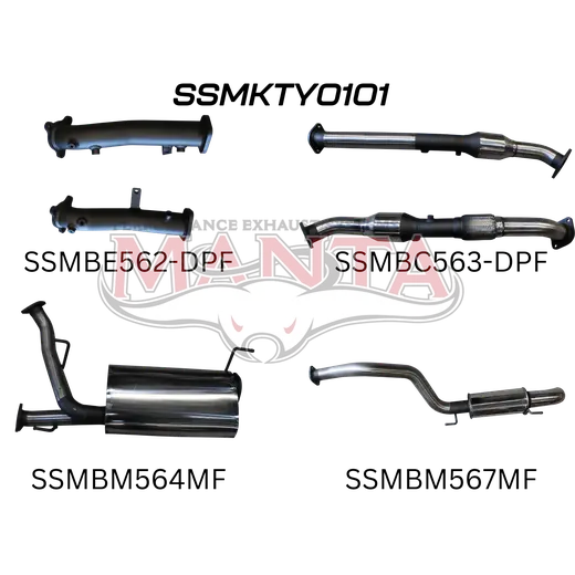 Toyota Landcruiser VDJ200 DPF 2.5in With Cat Muffler C&R, Dump Tip product image