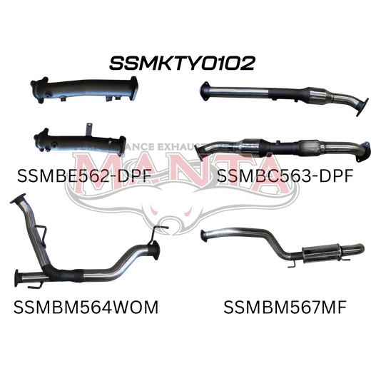 Toyota Landcruiser VDJ200 DPF 2.5in With Cat, Muffler Rear, Dump Tip product image