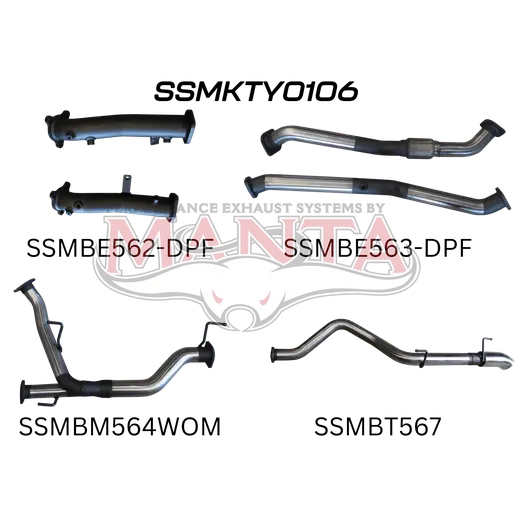 Toyota Landcruiser VDJ200 DPF 2.5in NO Cat, Muffler Rear Dump Tip product image