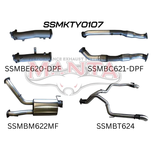 Toyota Landcruiser VDJ200 DPF 3in Dual With Cat & Muffler, Exit L & R product image