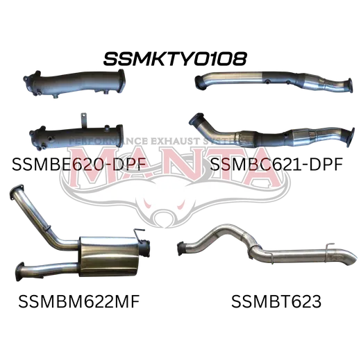 Toyota Landcruiser VDJ200 DPF 3in Dual With Cat & Muffler 4in Tailpipe product image