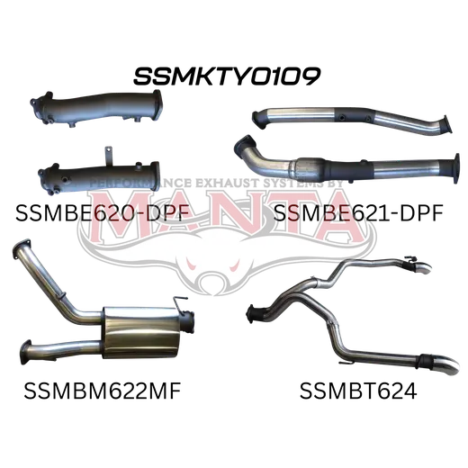Toyota Landcruiser VDJ200 DPF 3in Dual NO Cat, Muffler, Exit L & R product image