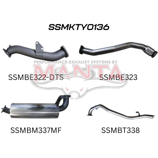 Toyota Landcruiser HZJ80 3IN TURBO BACK WITH MUFFLER TO SUIT DTS TURBO KIT product image