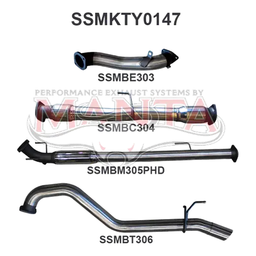 Toyota Hilux KUN26R 3.0L D4D 3in Hotdog With Cat product image