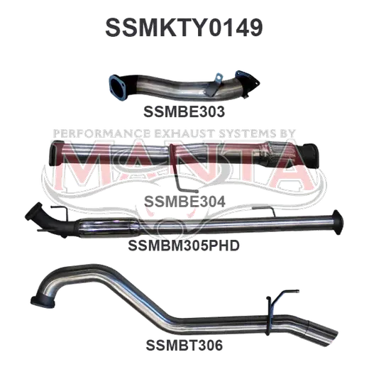 Toyota Hilux KUN26R 3.0L D4D 3in Hotdog Without Cat product image