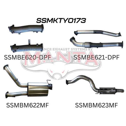 Landcruiser VDJ200 DPF 3in Dual No Cat, Centre Muffler, 4in Tailpipe With Rear Muffler product image
