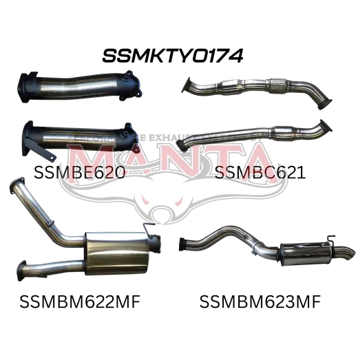 Toyota Landcruiser VDJ200 3in DUAL With Cat & Muffler, 4in EXIT W / Rear MUF product image