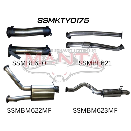 Toyota Landcruiser VDJ200 3in DUAL NO CAT, W/Muffler, 4in EXIT W/Rear MUF product image